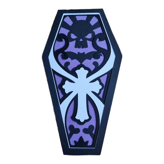 Halloween Sarg mit Totenkopf und Spinne