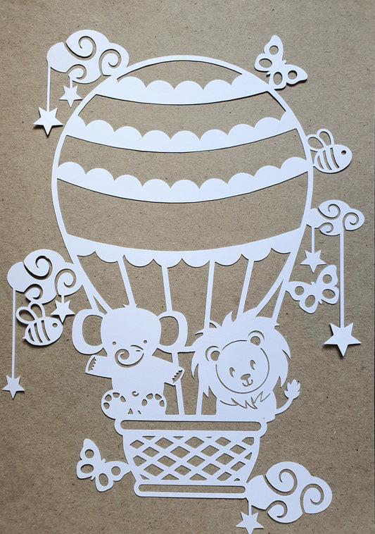 Papierdekoration Heißluftballon