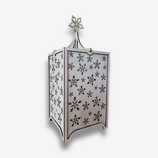 Laterne mit Schneeflocken